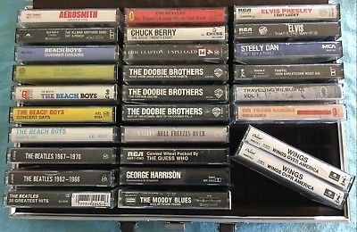 Lot-of-27-Cassette-Tapes-w-Vintage-Carry